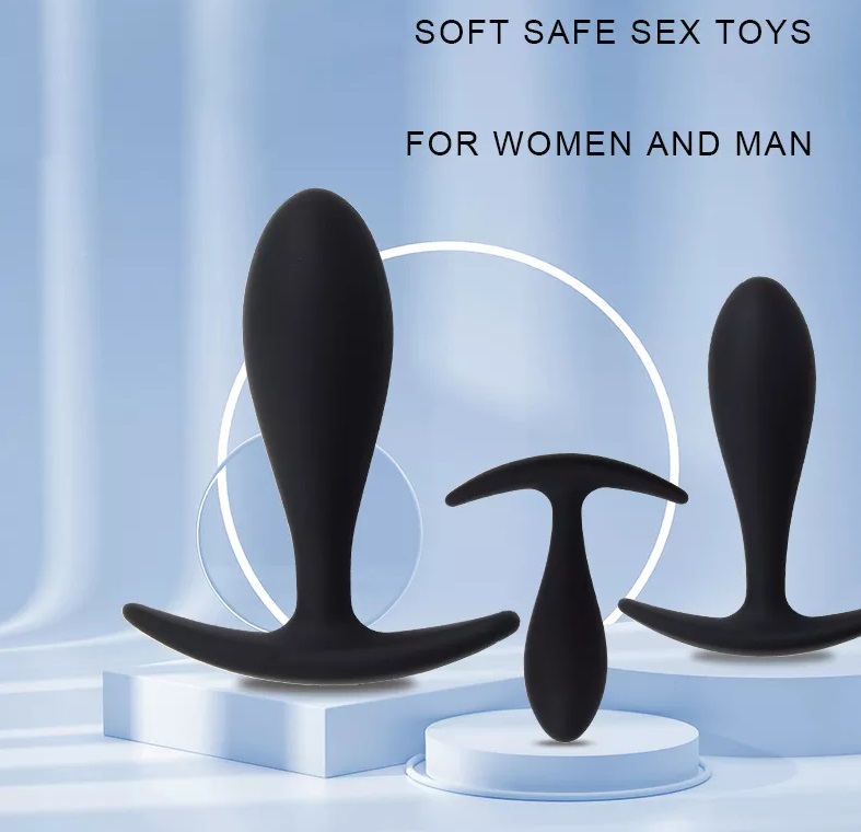 Silicone anchor butt plug for man and woman MT - Blob Anchor Plug S - Black photo-8