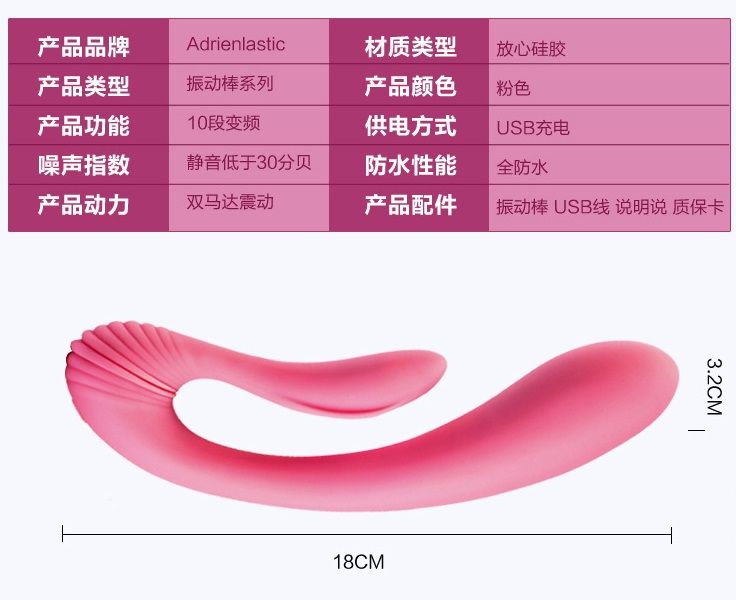 U型雙用G點震動棒。該產品使用極為靈活,可在愛愛中增添情趣。雙馬達設計讓這款時髦的震動棒功能更強大,上下調節任意舒展,從... Adrien Lastic - G-Wave 雙重兔子震動棒 照片-18