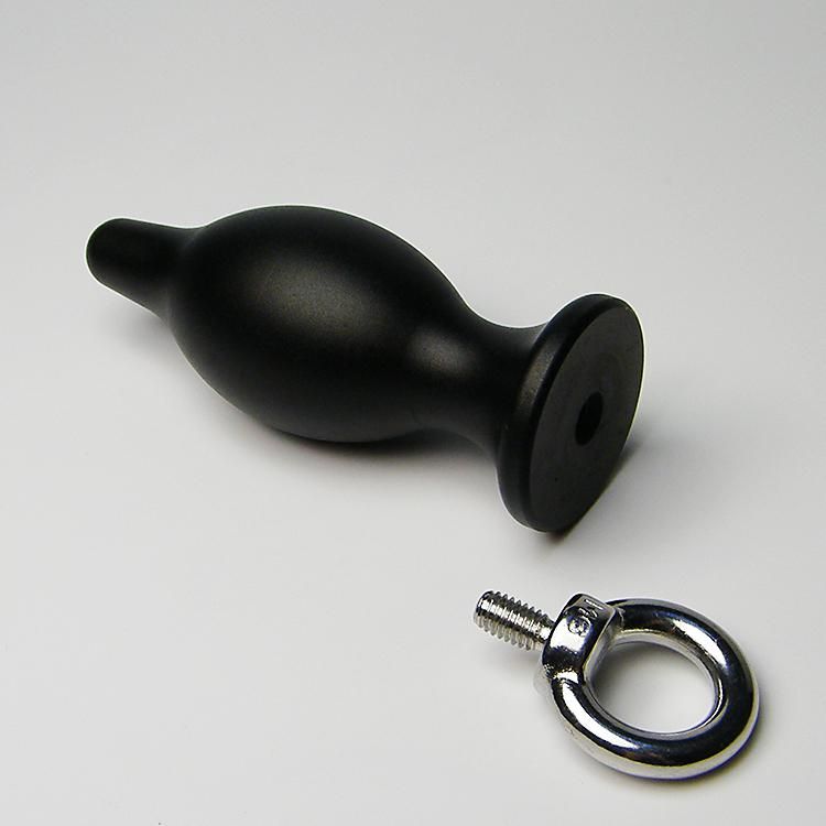 A butt plug is a sex toy that is designed to be inserted int... XFBDSM - AluminumAanal Plug - Black photo-2