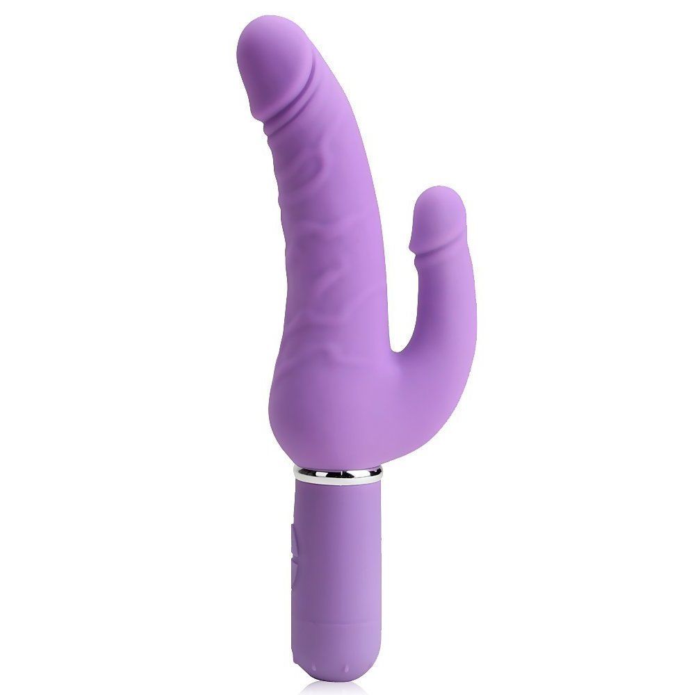 Modern design vibrator for a double penetration. 30 vibratio... Aphrodisia - Levina Double Penis - Purple photo-2