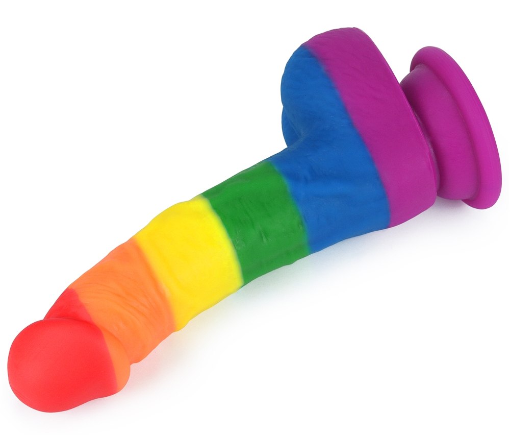 Prider series are made up of pride flag colours; Designed to... Lovetoy - 8" Prider Dildo - Rainbow photo-6
