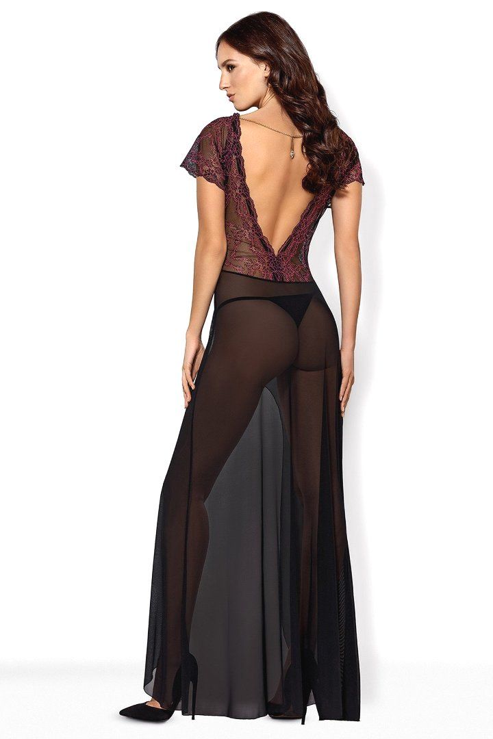 Do you want him to see you wearing something incredibly sedu... Obsessive - Sedusia Gown & Thong - Black - S/M photo-2