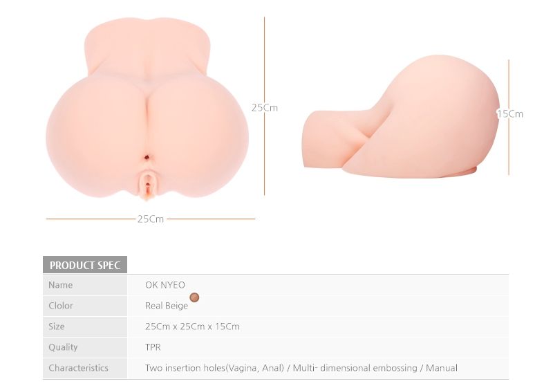 Oknyeo has more inner flesh, regardless of the size of vagin... Kokos - Oknyeo - Real Butt Masturbator w/Vibrator photo-11