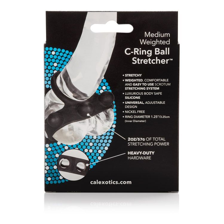 Stretchy and comfortable Silicone C-ring with added scrotum ... CEN - C-Ring Ball Stretcher Medium - Black photo-4