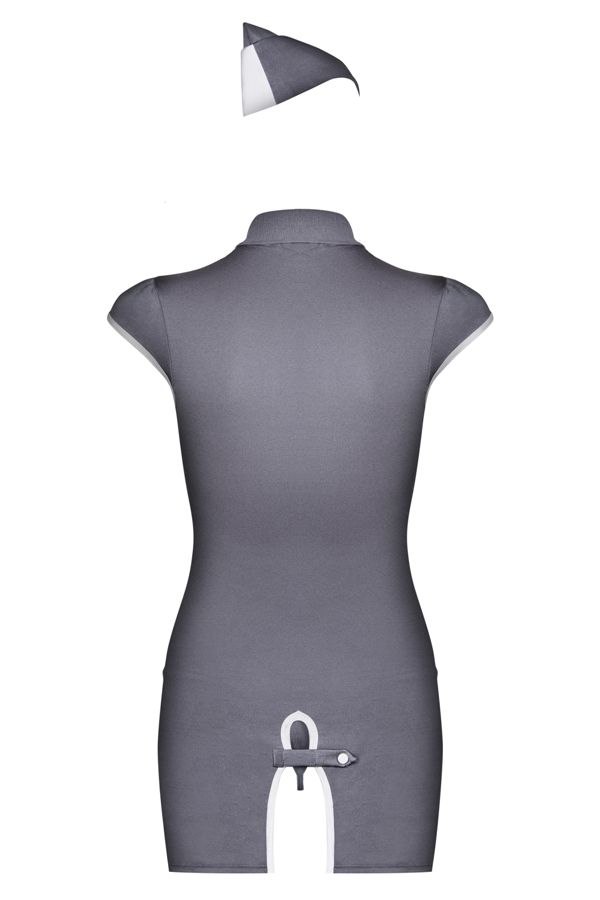 Welcome aboard! If you’re holding this box in your hand – it... Obsessive - Stewardess Costume - Gray - S/M photo-8