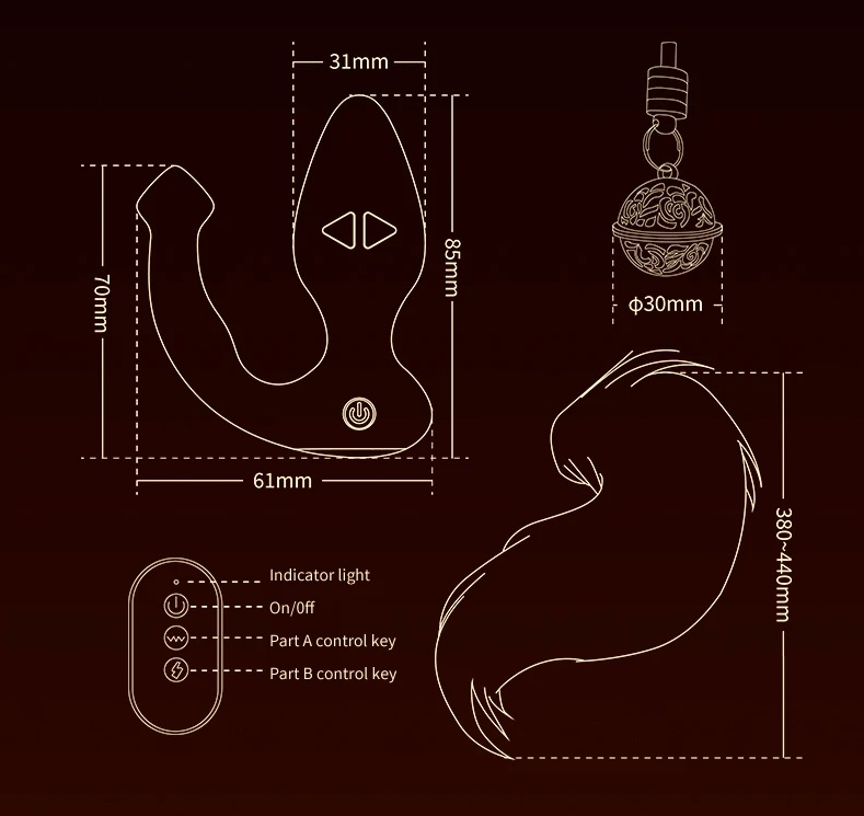 Sevanda - Weasel Estim Vibro Tail Plug - White 照片-5