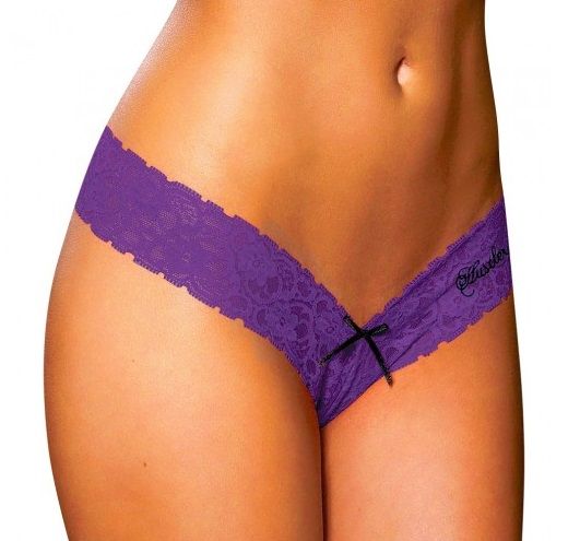 Hustler - Lace Thong - Purple - SM photo
