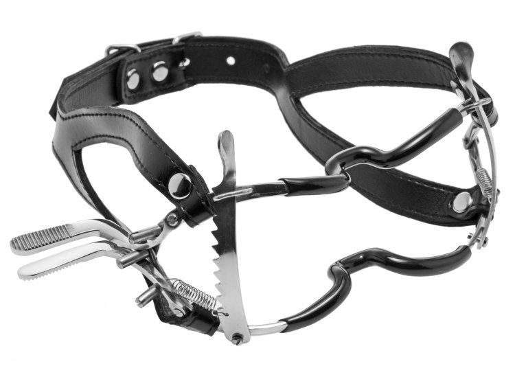 Master Series - Ratchet Style Locking Mouth Gag - Black photo-2