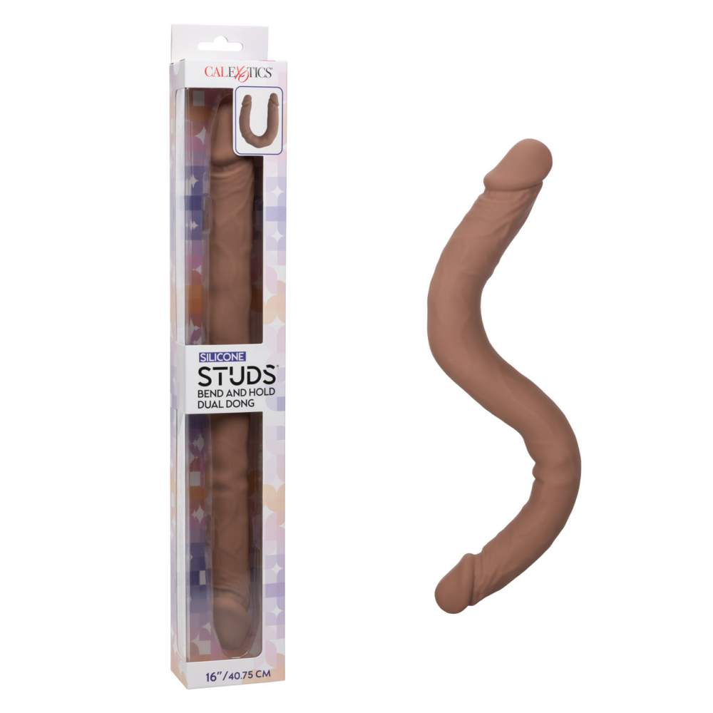 CEN - 16" Studs Dual Dildo - Brown photo-7