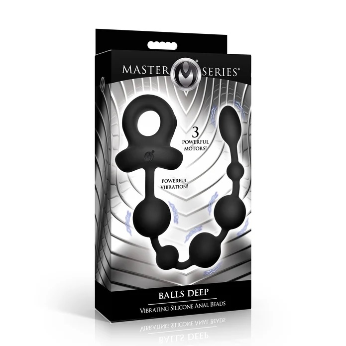 Master Series - Balls Deep 震动后庭串珠 - 黑色 照片-6