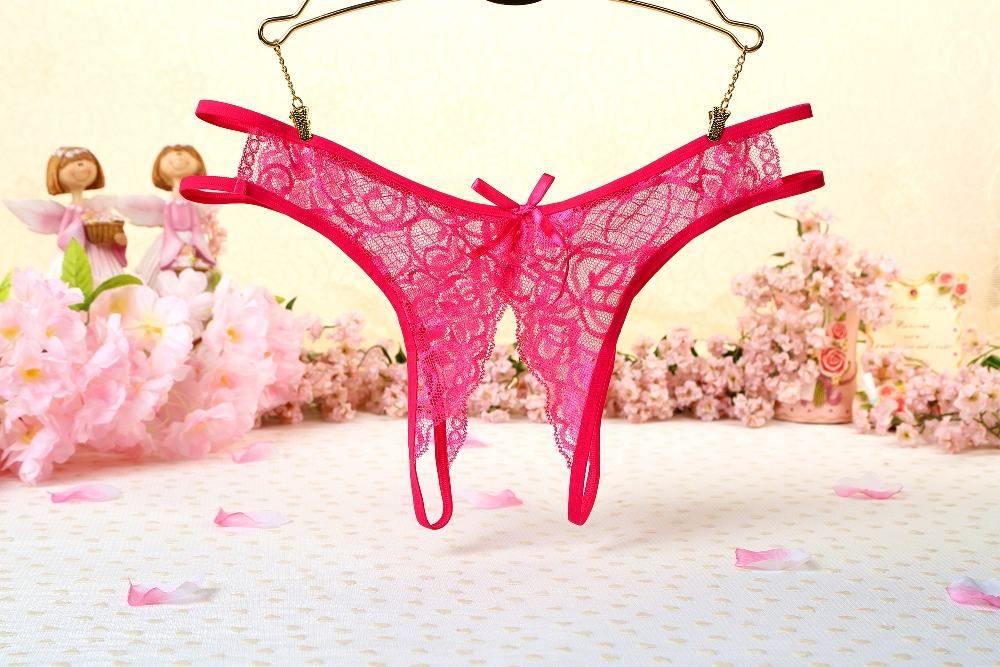 SB - 開檔內褲 T192 - 玫瑰紅色 照片-7