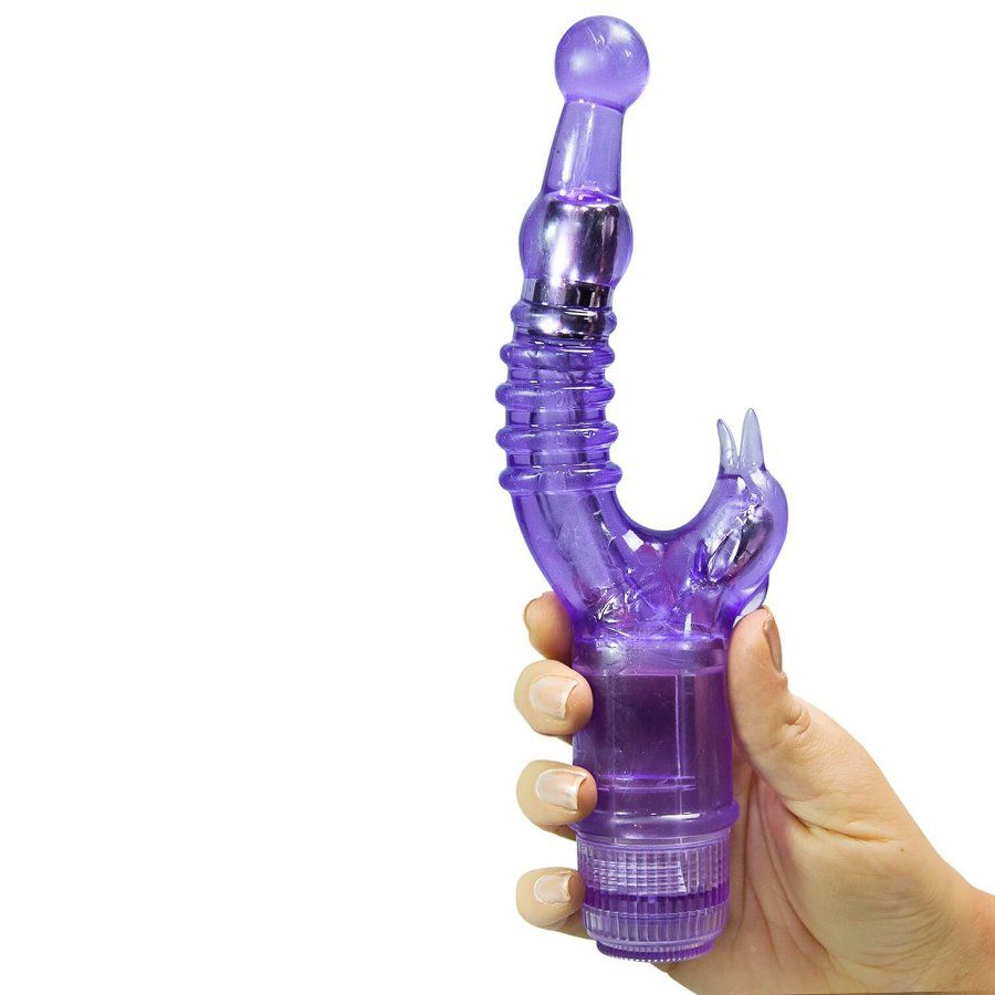 Use your waterproof Naughty Rabbit Vibrator in the tub, show... Aphrodisia - Naughty Dolphin Crystal Stimulator Vibe- Purple photo-13
