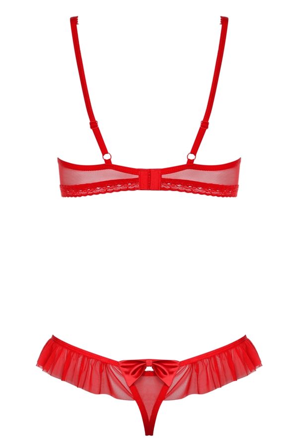 This flirtatious set wants to come to you, get out of the bo... Obsessive - 827-SET-3 Set 2-pcs - Red - S/M photo-8