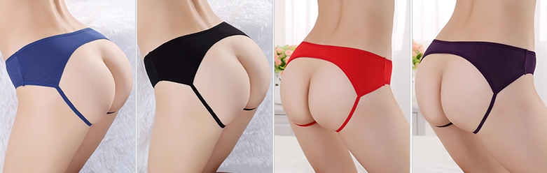 Comfortable modal cotton, open crotch design, sexy and attra... SB - Panties T173 - Black photo-8