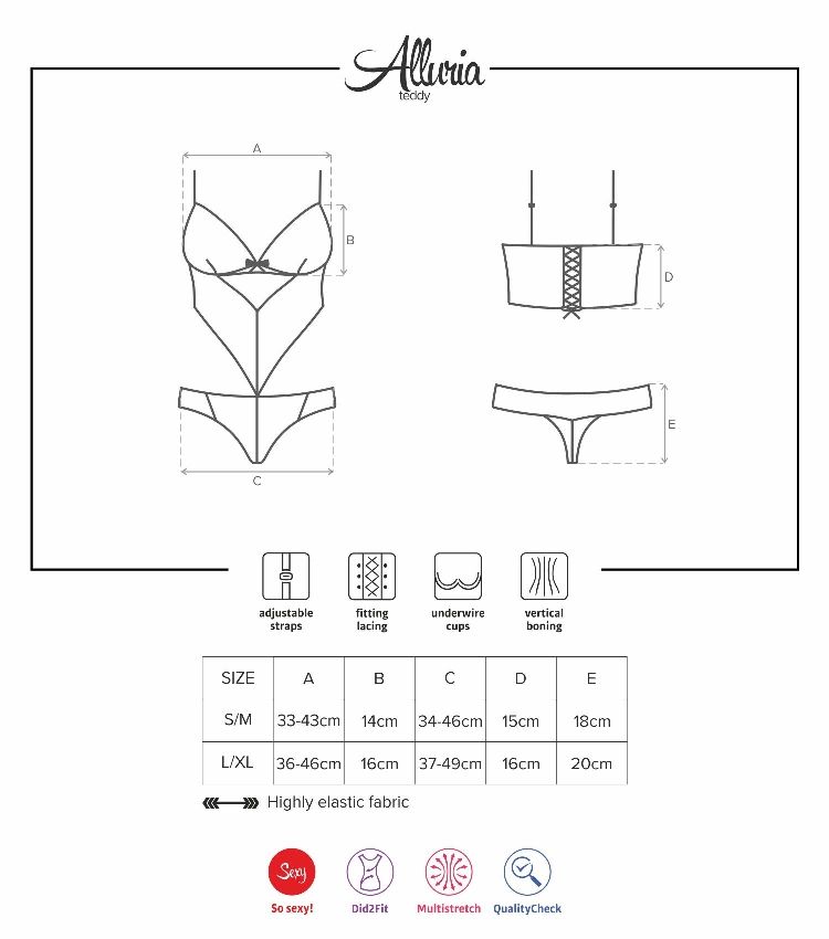 Obsessive - Alluria Teddy  - Black - L/XL photo-9