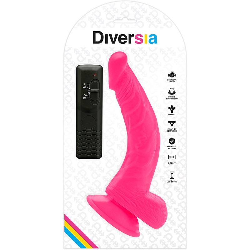 A complete range of dildos of a firm nature that are ready w... Diversia - Flexible Vibro Dildo 21.5cm - Pink photo-8