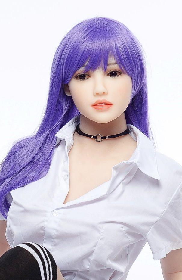 Rosalie Asian Curvy Realistic Sex Doll, Purple Hair, Ultra Soft TPE 158 cm (5’2 ft) photo
