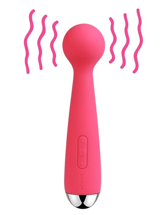 Mini Emma is a powerful smaller version of our popular wand ... SVAKOM - Mini Emma Wand Vibrator - Plum Red photo-6