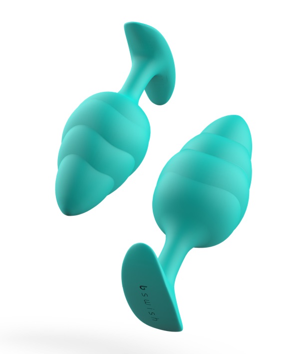 Bfilled Basic Wave massaging plug has a stimulating ripple t... B Swish - Bfilled Basic Wave - Seafoam photo-3