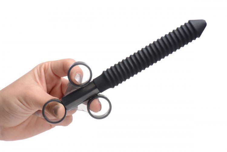 Make lubricant application feel even better with the many ri... CleanStream - Ribbed Silicone Lube Launcher - Black photo-4