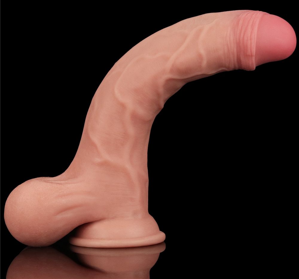 Made with realistic dual-layer sliding-skin material for Iif... Lovetoy - 9.5" Sliding Skin Dual Layer Dildo - Flesh photo-9