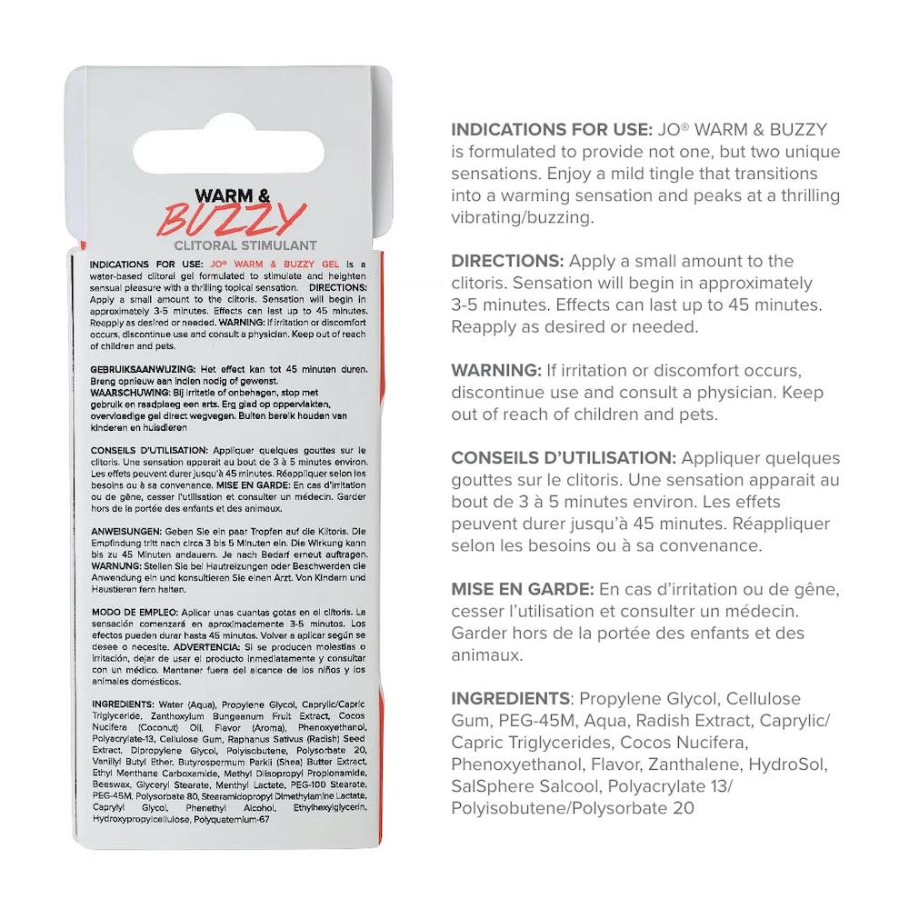 JO® WARM & BUZZY is formulated to be the complete sensation ... JO - Warm and Buzzy Clitoral Stimulant for Her - 10ml photo-6