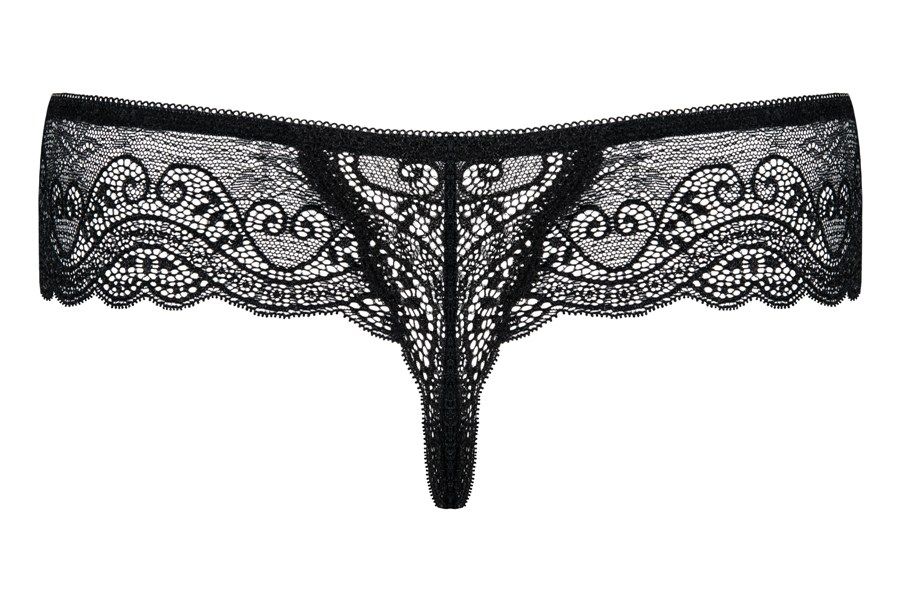 Smile and shine! With this fabulous thong every minute feels... Obsessive - Miamor Thong - Black - S/M photo-8