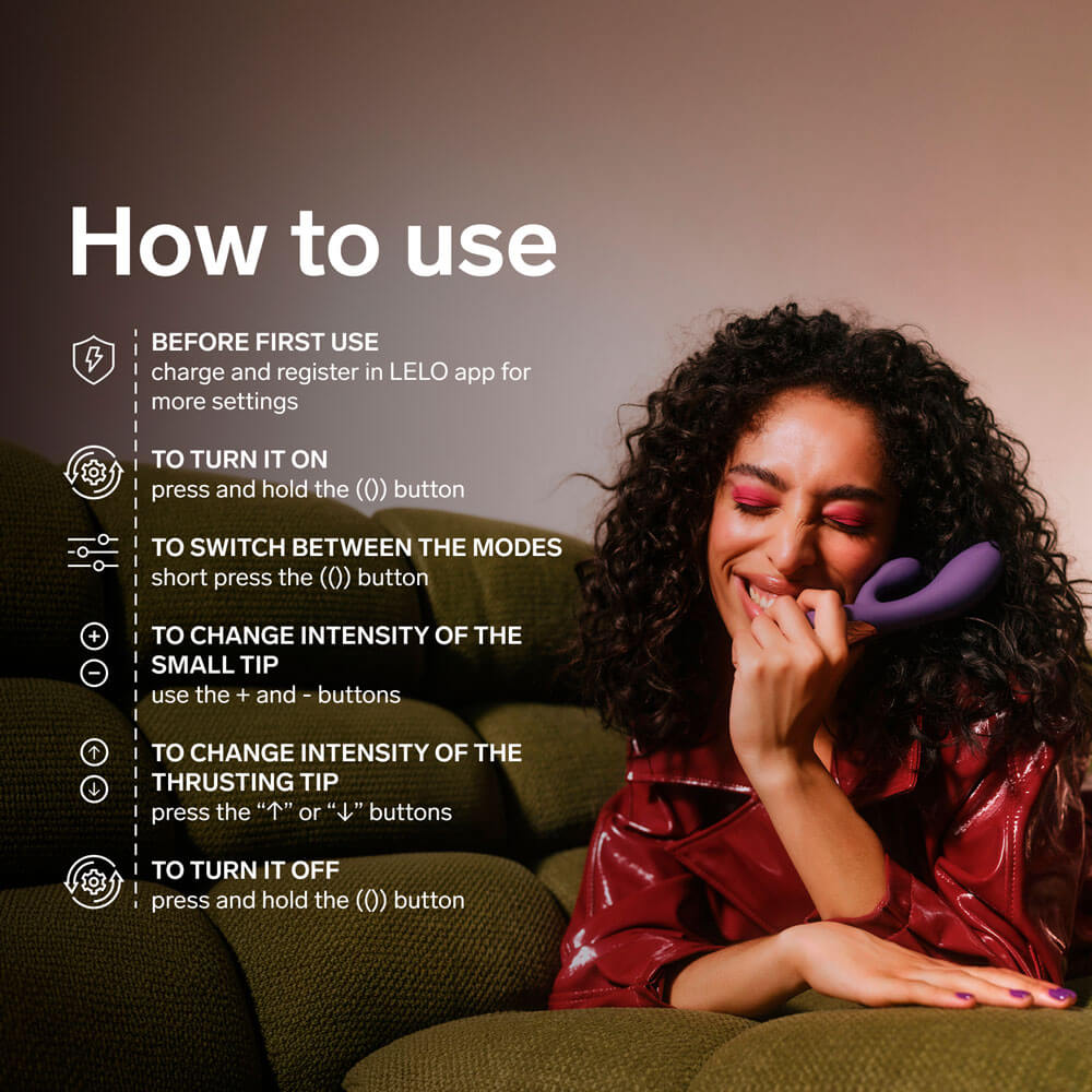 Lelo - Ina 可APP控制 抽插式兔仔震动棒 - 黑色 照片-9