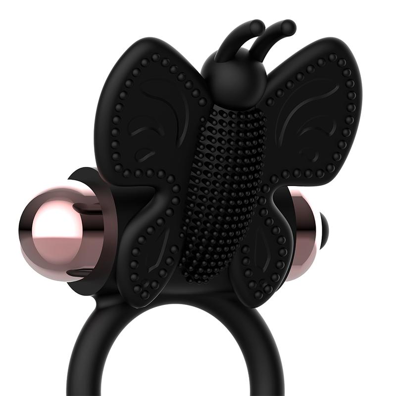 Take control of your lover's pleasure !! Take it anywher... Coquette - Butterfly Vibro Ring - Black photo-5