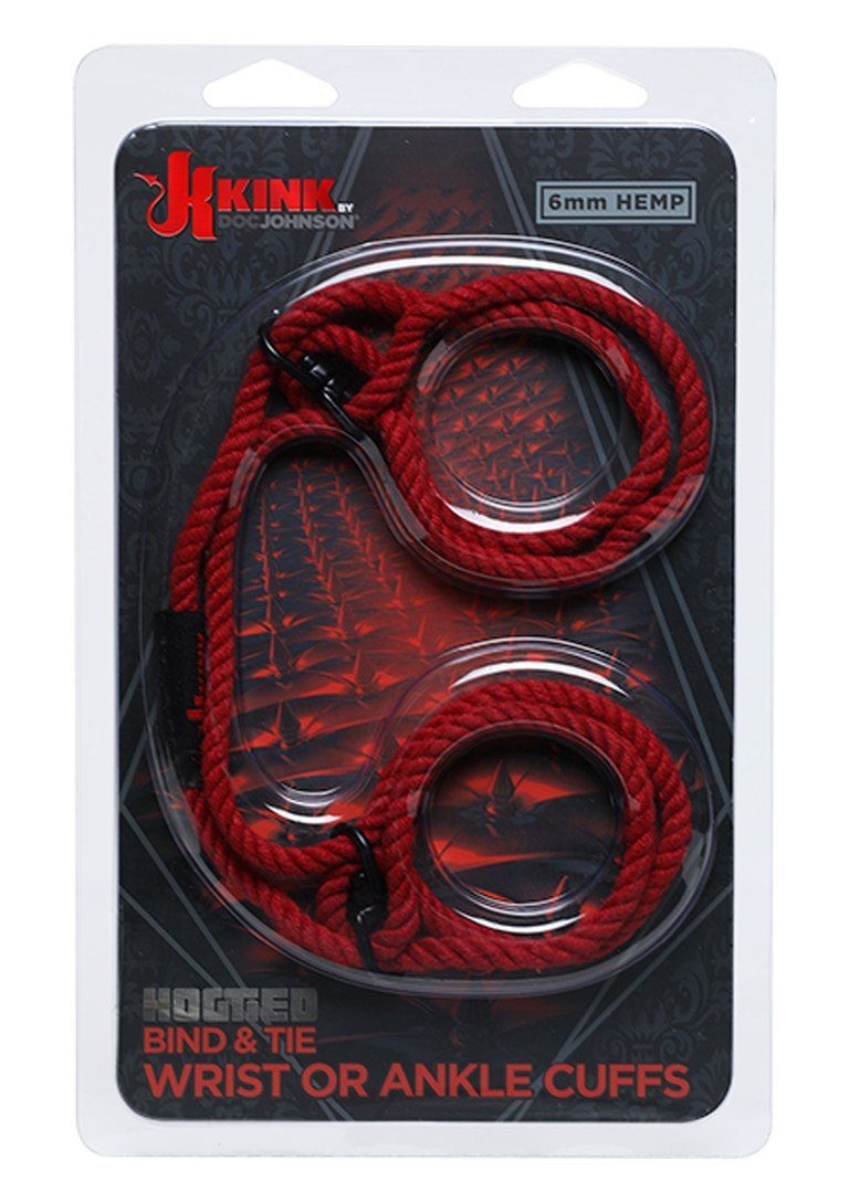 Rope is the original bondage and restraint tool, and finding... Doc Johnson - Hemp Wrist or Ankle Cuffs - Red photo-2