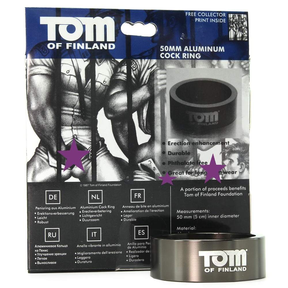This lightweight metal cock ring is designed to keep your ro... TOF - 50mm Aluminum Cock Ring photo-9
