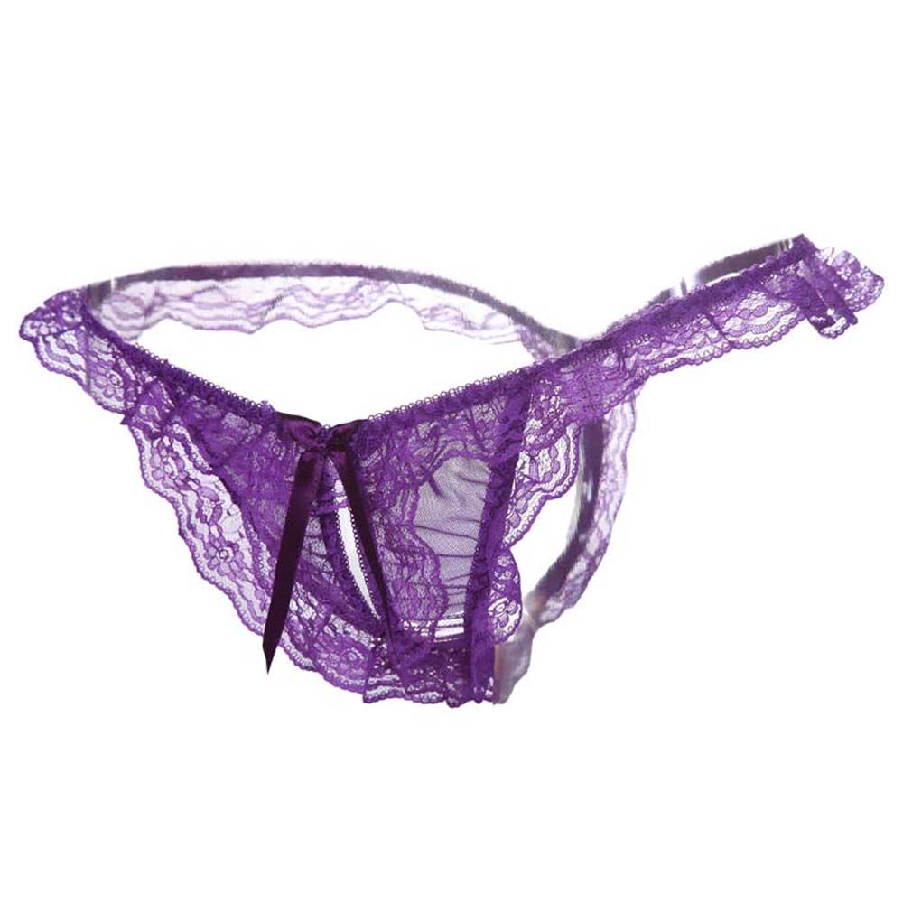 Romantic lace fabric, private opening design, a beautiful bu... SB - Panties T115 - Purple photo-7