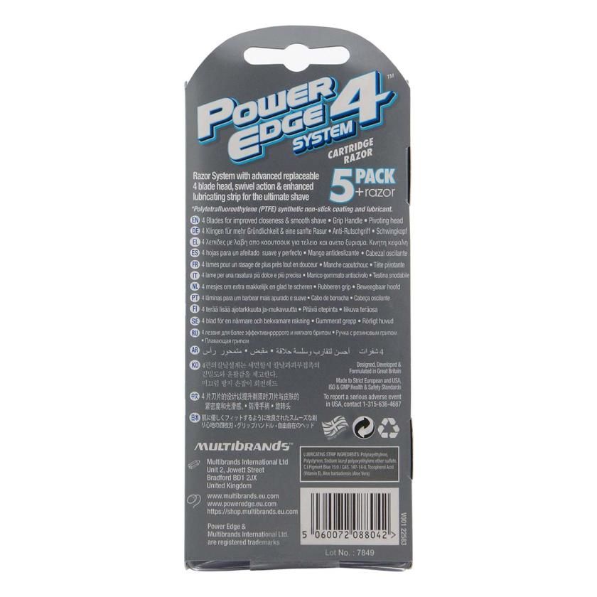 Power Edge System 4 Cartridge Razor (1 x Razor + 5 x Blades) photo-2