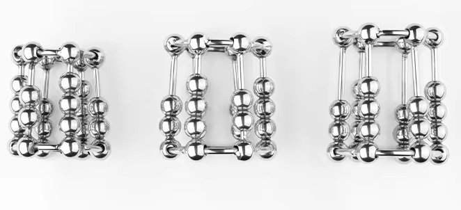 MT - 滑动球金属阴茎环 中码  照片-5