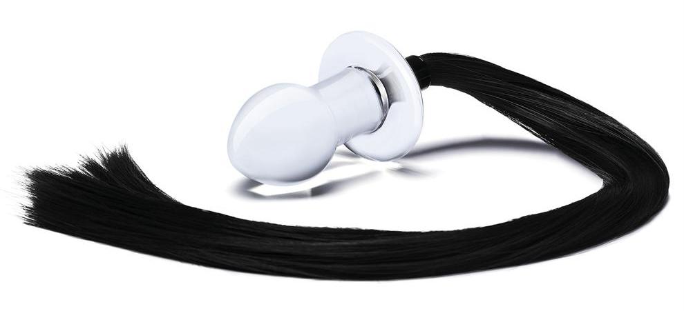 Glas - 3'' Horse Tail Glass Butt Plug photo-4