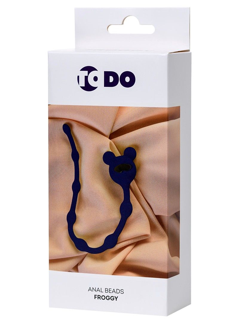 The miniature diameter of the Froggy chain is ideal for a fi... ToDo - Froggy Anal Beads - Blue photo-5