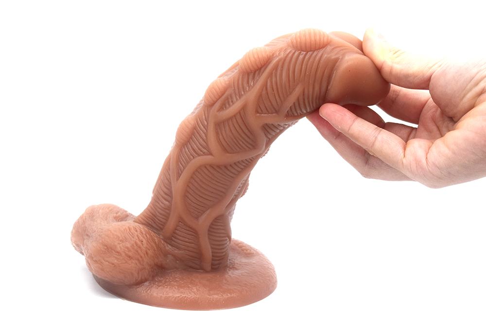 FAAK - 凹凸不平双层仿真阳具 - 肉色 照片-5