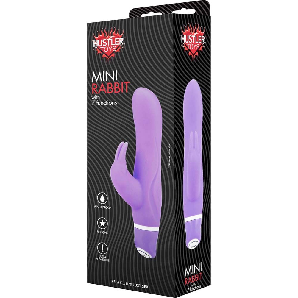 Petite, powerful silicone vibe fits in your purse and stores... Hustler - Mini Rabbit With 7 Functions - Purple photo-3