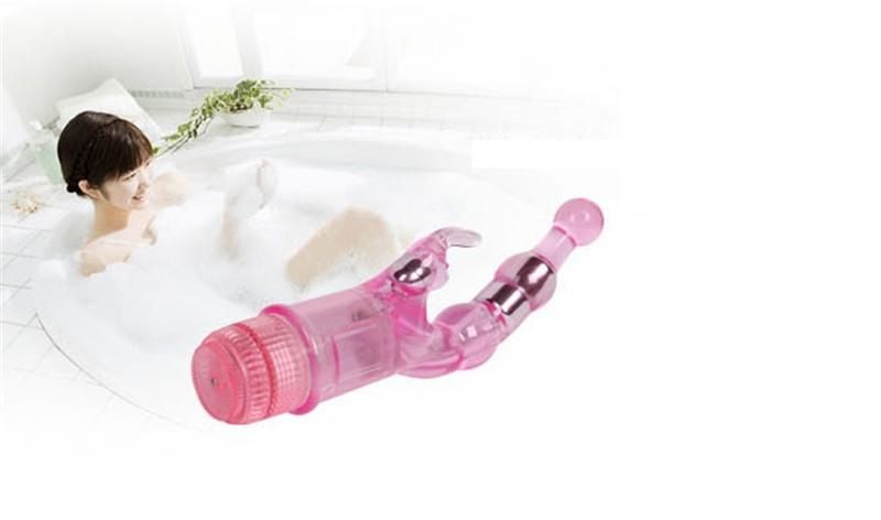 Use your waterproof Naughty Rabbit Vibrator in the tub, show... Aphrodisia - Naughty Rabbit Crystal Stimulator Vibe - Pink photo-10