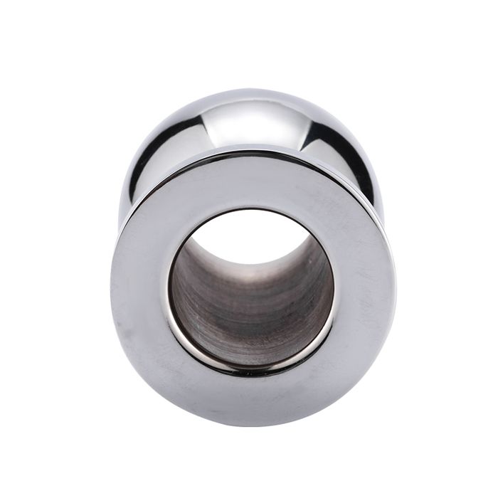 MT - Hollow Anal Plug 70x40mm - Silver photo-2