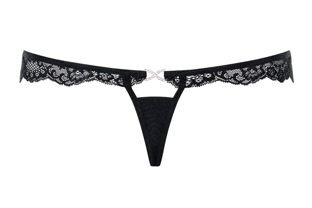 Wanna have an amazing time? Put on something that brings ple... Obsessive - Charmea Thong - Black - S/M photo-6