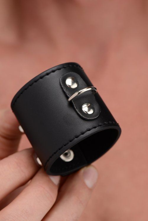 Whether you are masturbating, having sex with your lover, or... Strict - Ball Stretcher with D-Ring - Black photo-6