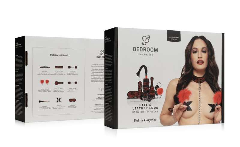 Bedroom Fantasies - Lace Look SM Set 8pcs - Red photo-13