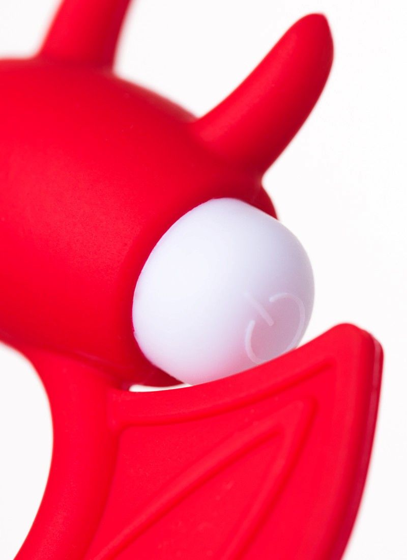 The bizarre shape of the toy will not confuse even a beginne... JOS - Sweet Devil Vibro Ring - Red photo-5