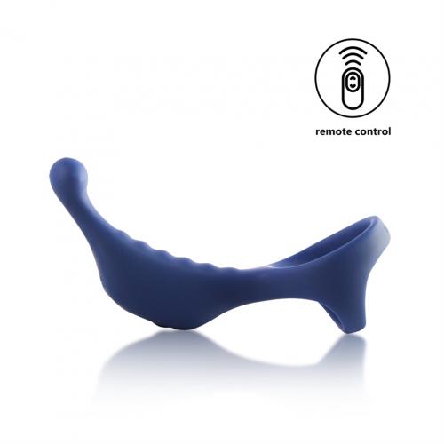 Arosum - Underquaker Vibro Ring w Tickler - Blue photo