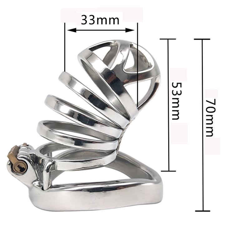 Total high: 70mm &n... FAAK - Chastity Cage 12 w Catheter 45mm - Silver photo-13