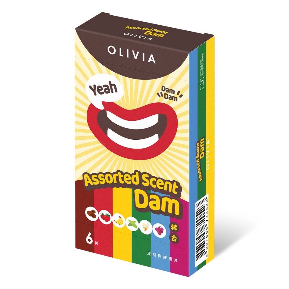 A natural latex dam is a smooth thin sheet which is placed o... Olivia - Assorted Scent Dental Dam 6's Pack photo-3