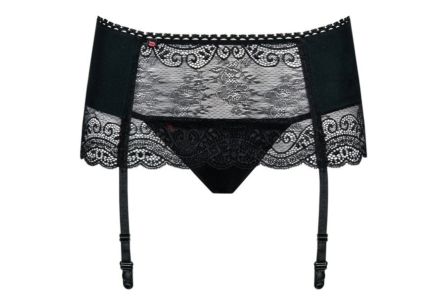 So tempting? So good! Would you like to look tempting, fabul... Obsessive - Miamor Garter Belt & Thong - Black - L/XL photo-7