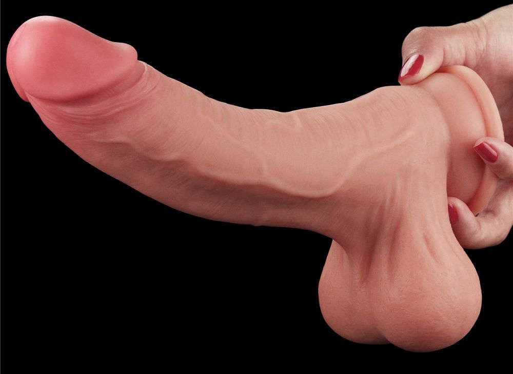 Made with realistic dual-layer sliding-skin material for Iif... Lovetoy - 8.5" Sliding Skin Dual Layer Dildo - Flesh photo-9