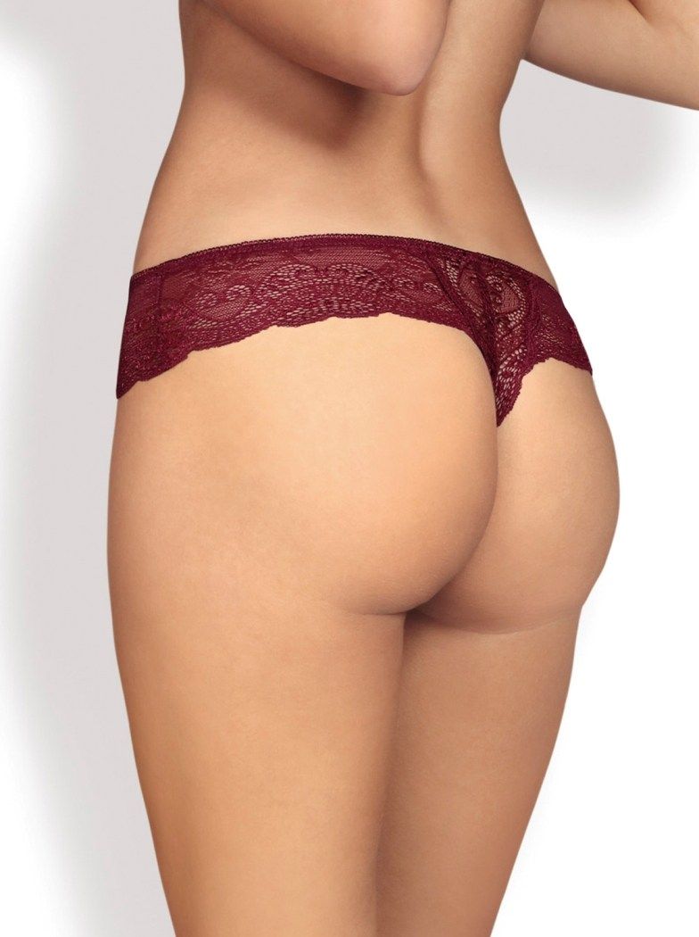 Lacy Miamor thong in a new, super feminine colour? It’s your... Obsessive - Miamor Thong - Ruby - S/M photo-2